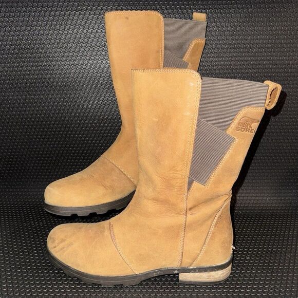 Sorel Shoes - Sorel Emelie Mid-Boot Elk Brown Leather Outdoor Comfort Boot Womens Size 8